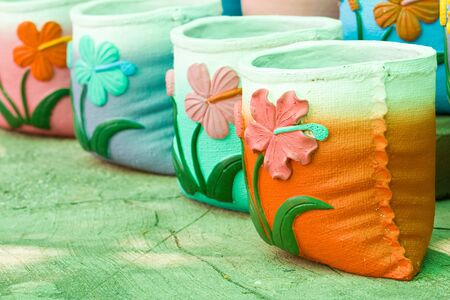 Flowers on the pot の写真素材