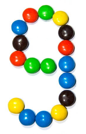 Candy Chocolate Number 9の写真素材