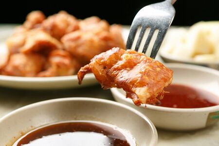 Boneless Chicken, Chicken sunsalの写真素材