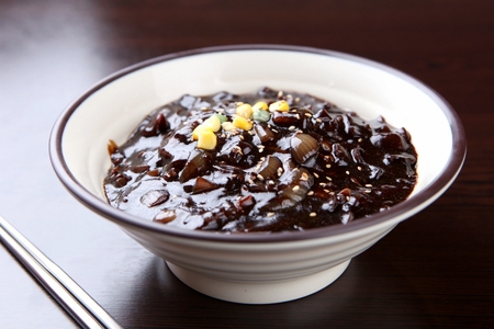 Jajangmyeon, black-bean-sauce noodlesの写真素材