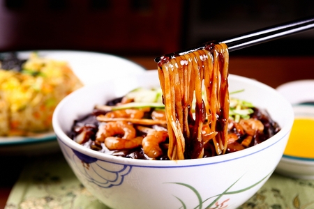 jajangmyeon, black-bean-sauce noodles, Samseon zhajjangの写真素材