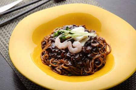 jajangmyeon, black-bean-sauce noodles, jaengban zhajjang