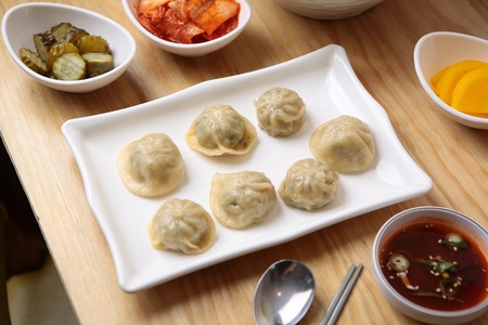 Potato Dumplings on plateの写真素材