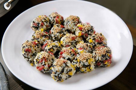 Beef riceball aka Onigiriの写真素材