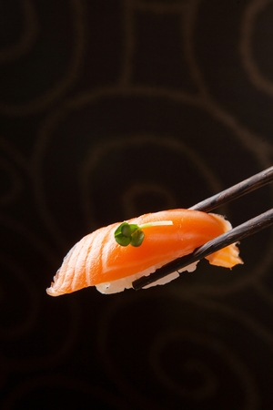 salmon sushiの写真素材