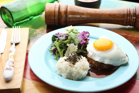 hamburger steakの写真素材