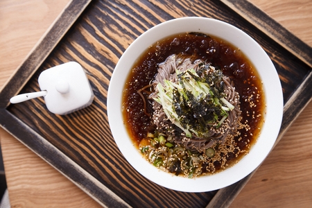 buckwheat soba noodlesの写真素材