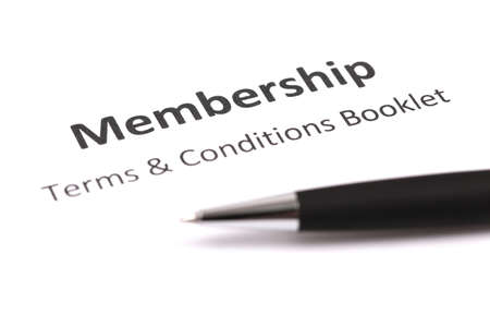 membership and terms   conditions bookletの写真素材