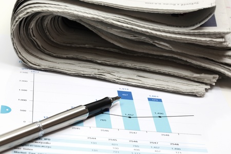 business chart showing financial successの写真素材