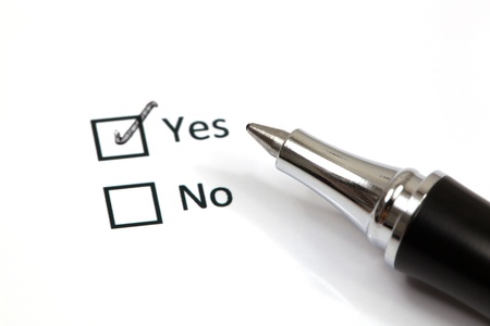 Tick placed in yes checkboxの写真素材