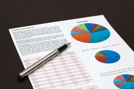 Financial graphs analysis on tableの写真素材