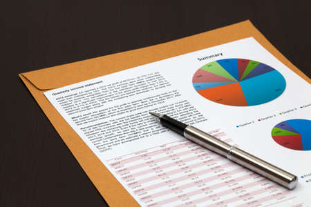 Financial graphs analysis on tableの写真素材