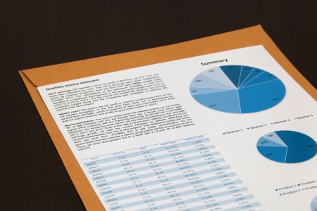 Financial graphs analysis on tableの写真素材