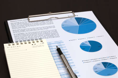 Financial graphs analysis on tableの写真素材
