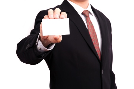 business man showing business cardの写真素材