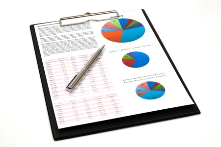 Graphs and Charts Report with penの写真素材