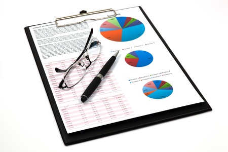 Graphs and Charts Report with penの写真素材