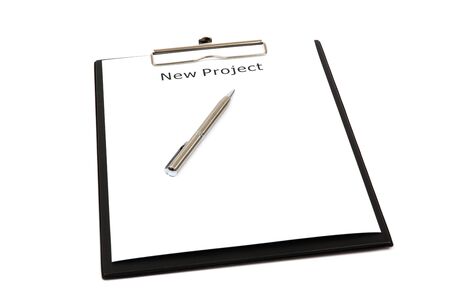 The word new projects close up in paperの写真素材