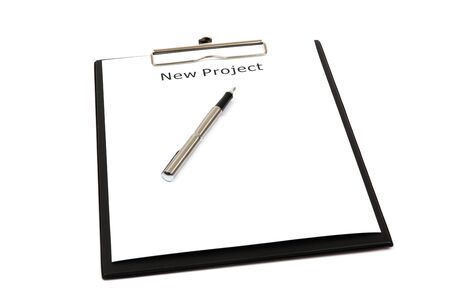 The word new projects close up in paperの写真素材