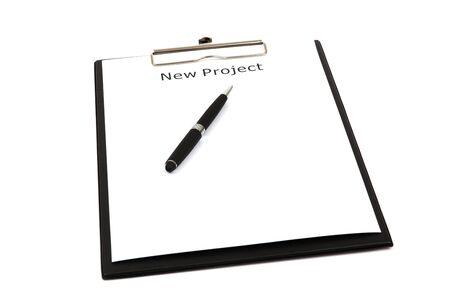The word new projects close up in paperの写真素材