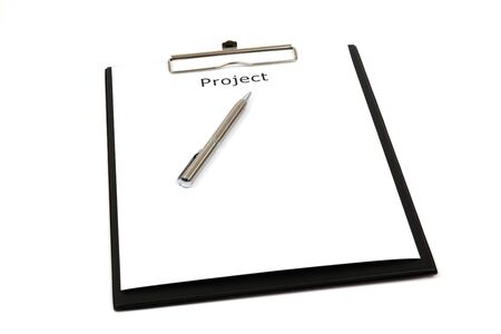 The word projects close up in paperの写真素材
