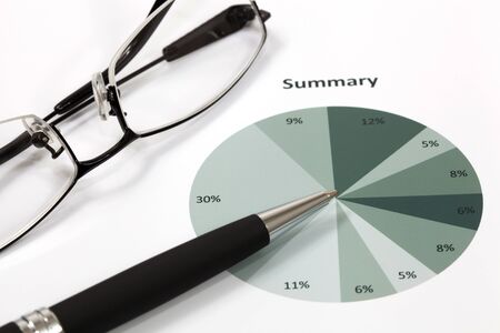 Graphs and Charts Report with penの写真素材