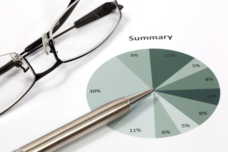 Graphs and Charts Report with penの写真素材