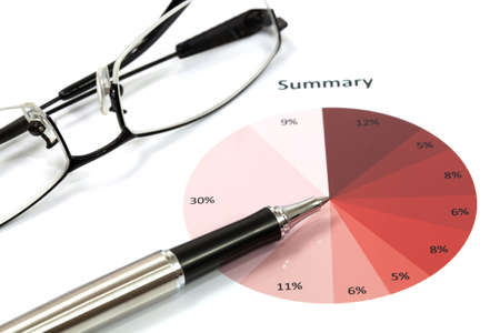 Graphs and Charts Report with penの写真素材