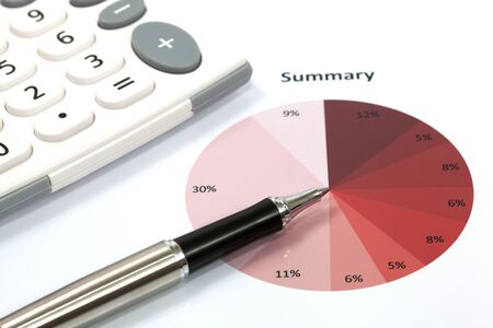 Graphs and Charts Report with penの写真素材