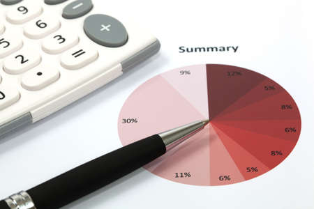 Graphs and Charts Report with penの写真素材