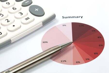 Graphs and Charts Report with penの写真素材
