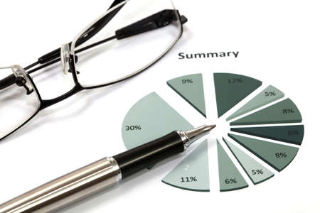 Graphs and Charts Report with penの写真素材