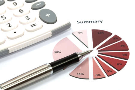Graphs and Charts Report with penの写真素材