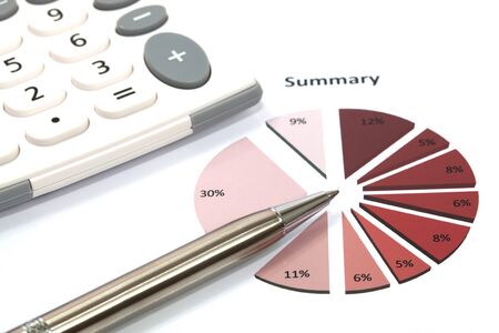 Graphs and Charts Report with penの写真素材