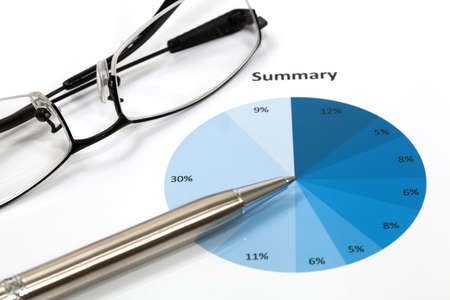 Graphs and Charts Report with penの写真素材
