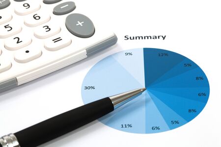 Graphs and Charts Report with penの写真素材
