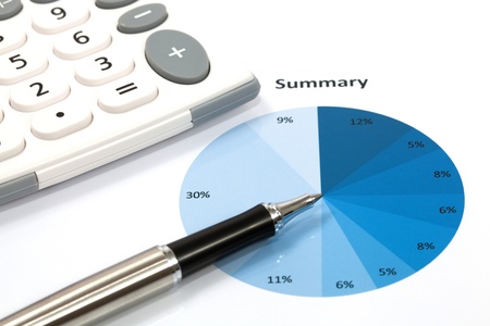Graphs and Charts Report with penの写真素材