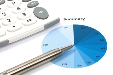 Graphs and Charts Report with penの写真素材