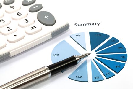 Graphs and Charts Report with penの写真素材