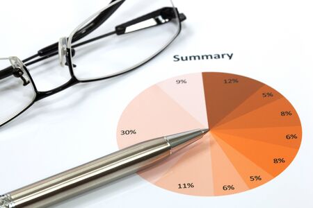 Graphs and Charts Report with penの写真素材