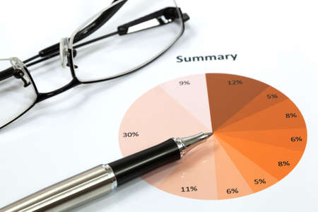 Graphs and Charts Report with penの写真素材