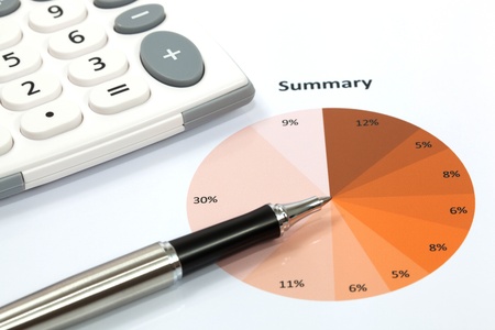 Graphs and Charts Report with penの写真素材