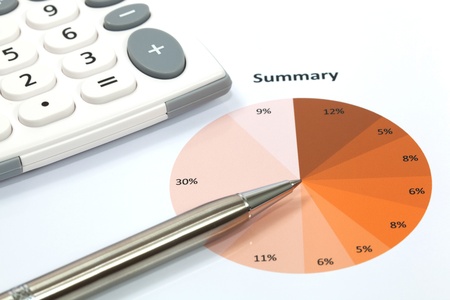 Graphs and Charts Report with penの写真素材
