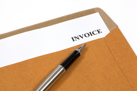 invoice, estimates and statements in folderの写真素材