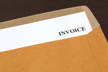 invoice, estimates and statements in folderの写真素材