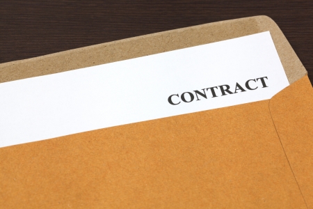 contract, contract in folder Close-upの写真素材