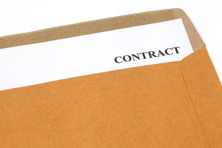 contract, contract in folder Close-upの写真素材