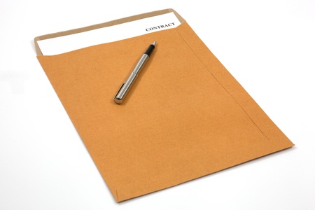 contract, contract in folder Close-upの写真素材