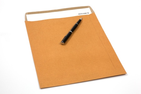 invoice, estimates and statements in folderの写真素材
