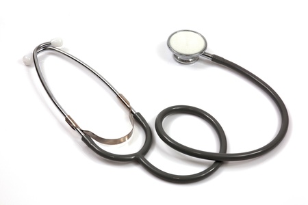 stethoscope isolated on whiteの写真素材